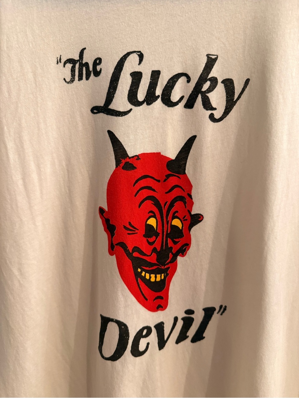NWT Imogene + Willie Lucky Devil Tee Large Vintage White 100% Cotton Nashville - Picture 3 of 4
